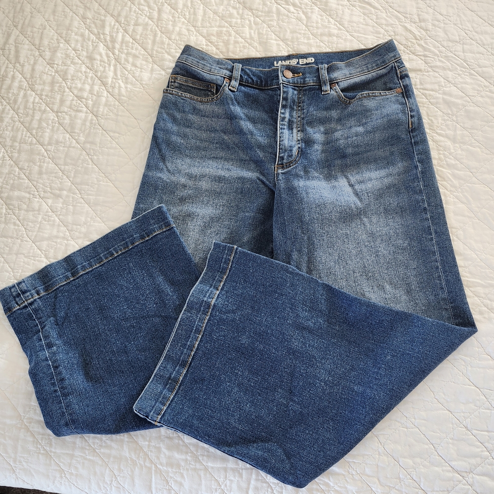 Like New! Land's End Women's Wide Leg Jeans, Size 10P